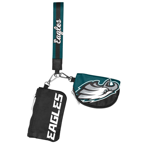 Philadelphia Eagles Big Logo Dual Pouch Wristlet