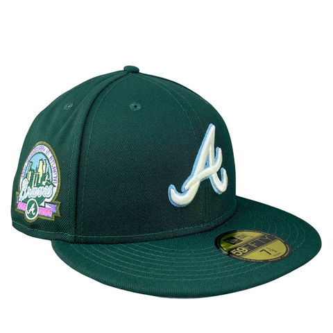 Atlanta Braves Pine Green with Sky Blue UV 40th Anniversary Sidepatch 5950 Fitted Hat