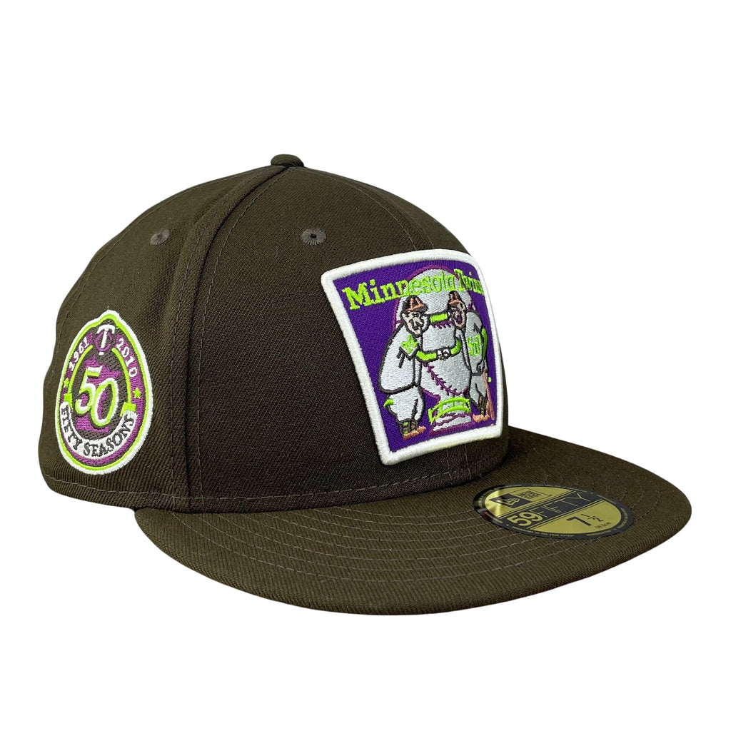Minnesota Twins Brown with Purple UV 50 Seasons Sidepatch 5950 Fitted Hat