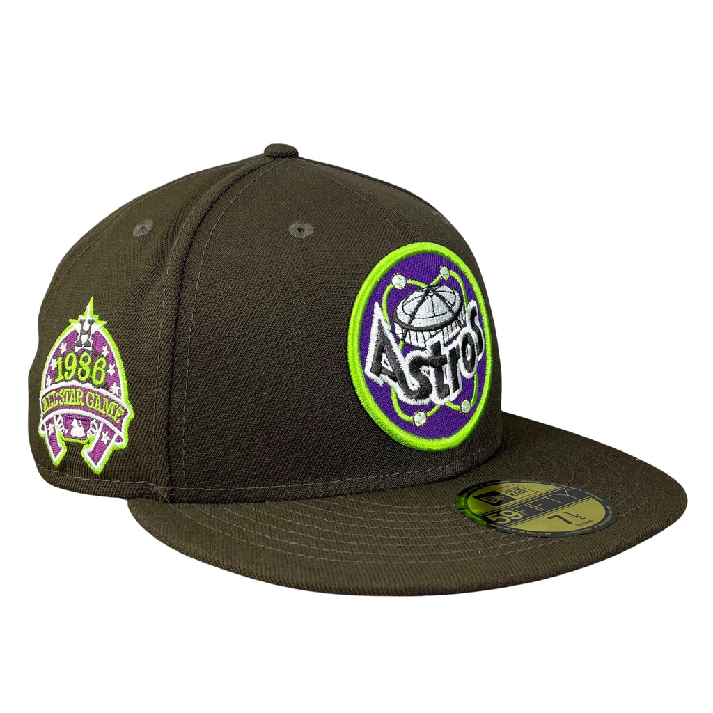 Houston Astros Brown with Purple UV 1986 All Star Game Sidepatch 5950 Fitted Hat