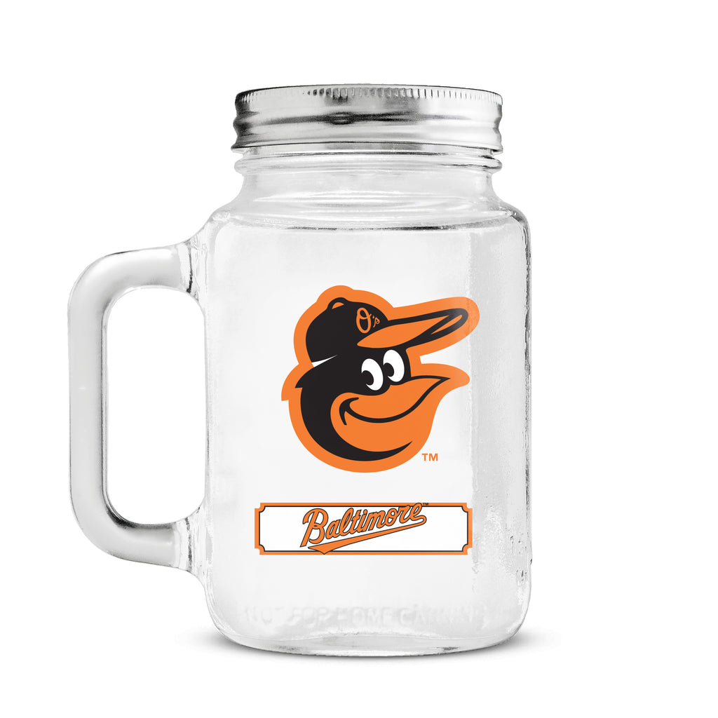 Baltimore Orioles 20oz. Glass Mason Jar