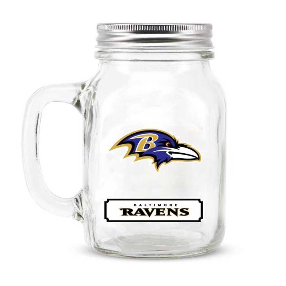 Baltimore Ravens 20oz. Glass Mason Jar