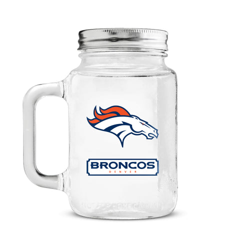 Denver Broncos 20oz. Glass Mason Jar
