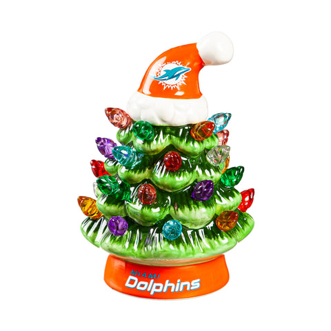 Miami Dolphins 4" Mini LED Christmas Tree Ornament