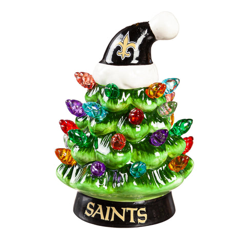 New Orleans Saints 4" Mini LED Christmas Tree Ornament
