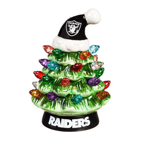 Las Vegas Raiders 4" Mini LED Christmas Tree Ornament