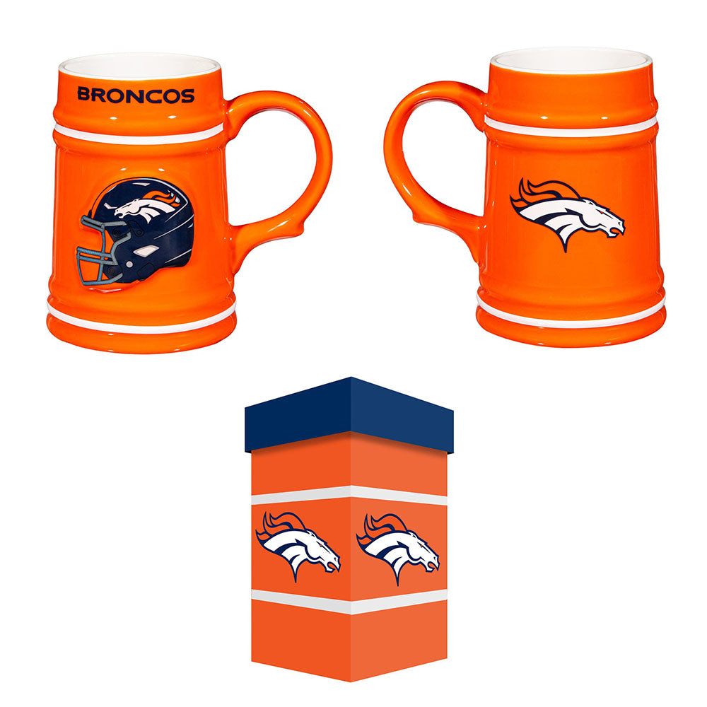Denver Broncos Ceramic Stein with Gift Box