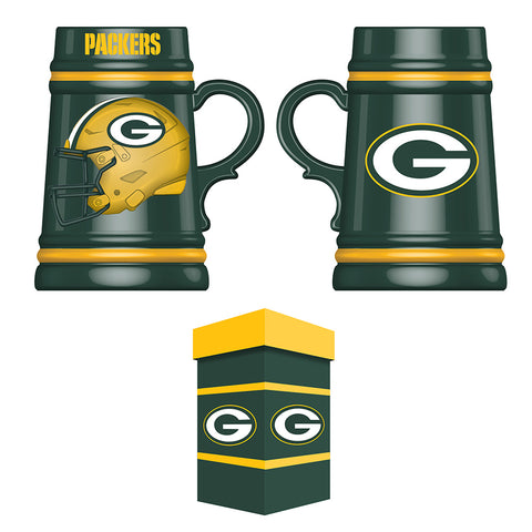 Green Bay Packers Ceramic Stein with Gift Box