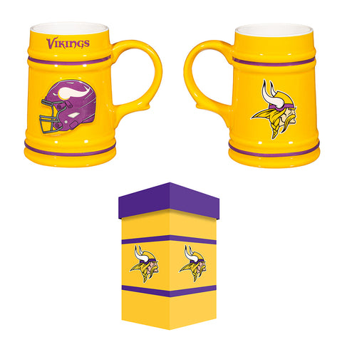 Minnesota Vikings Ceramic Stein with Gift Box