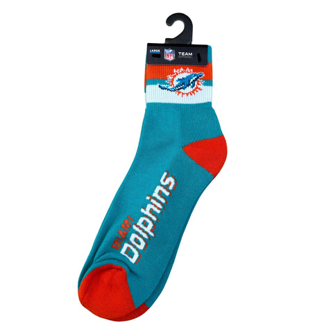 Miami Dolphins Team Stripe Crew Socks