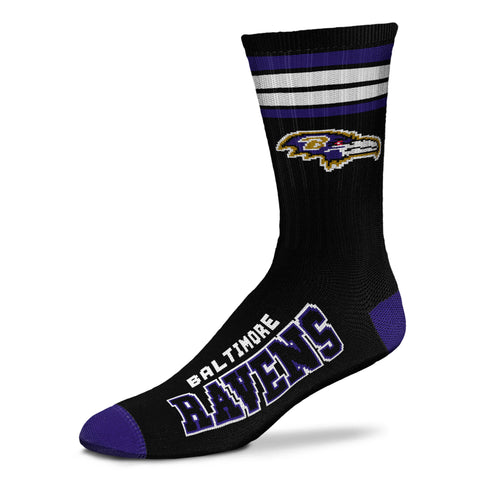 Baltimore Ravens 4 Stripe Deuce Sock Alternate - Large