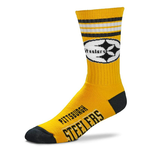 Pittsburgh Steelers 4 Stripe Deuce Sock Alternate - Large