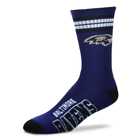 Baltimore Ravens 4 Stripe Deuce Socks - Large