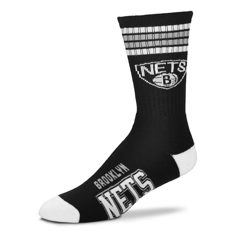 Brooklyn Nets 4 Stripe Deuce Socks - Large