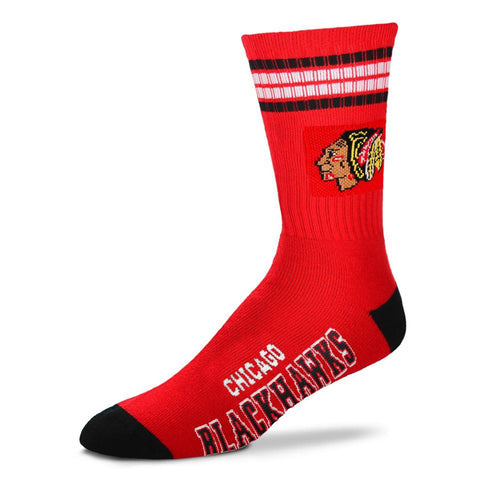 Chicago Blackhawks 4 Stripe Deuce Socks - Large