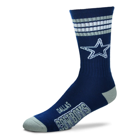 Dallas Cowboys 4 Stripe Deuce Socks - Large
