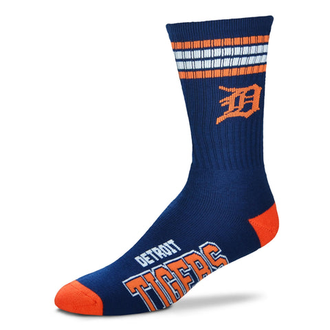 Detroit Tigers 4 Stripe Deuce Socks - Large
