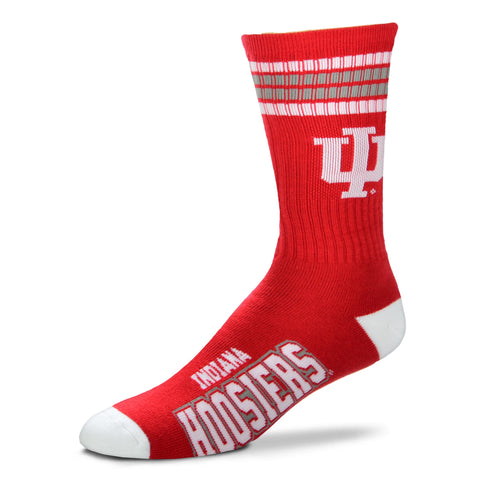 Indiana Hoosiers 4 Stripe Deuce Socks - Large