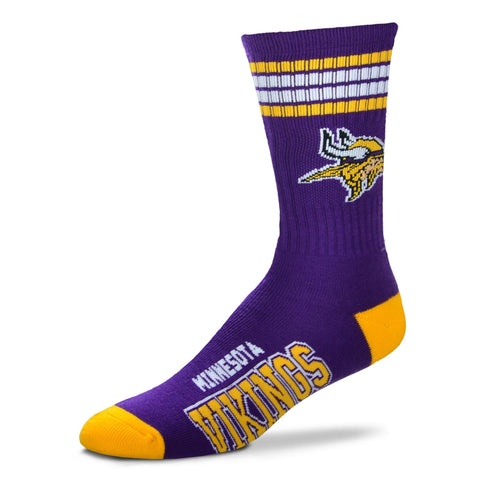 Minnesota Vikings 4 Stripe Deuce Socks - Large