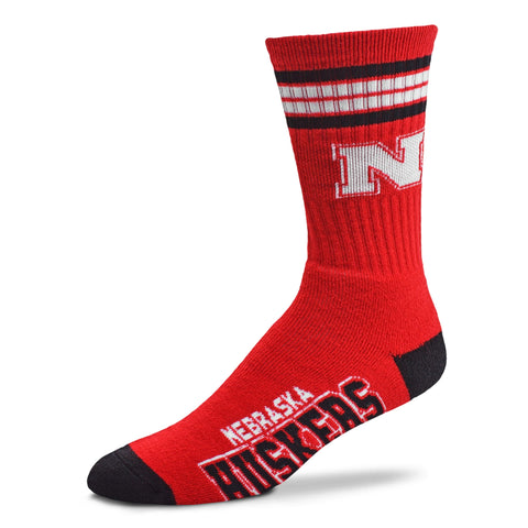 Nebraska Cornhuskers 4 Stripe Deuce Socks - Large