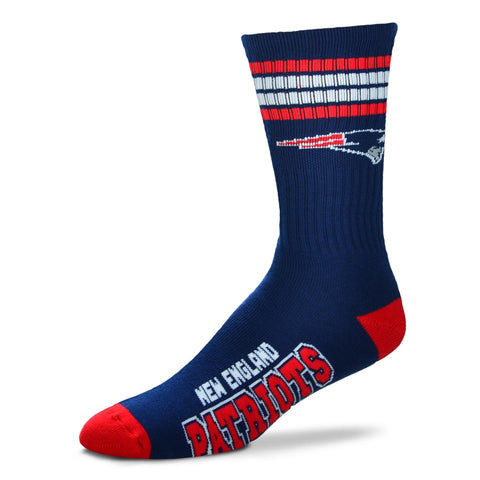 New England Patriots 4 Stripe Deuce Socks - Large
