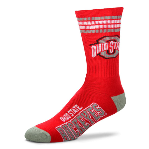 Ohio State Buckeyes 4 Stripe Deuce Socks - Large