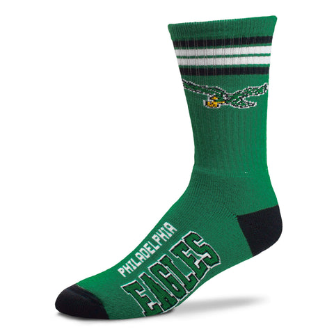 Philadelphia Eagles Retro 4 Stripe Deuce Socks - Large