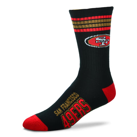 San Francisco 49ers 4 Stripe Deuce Socks - Large