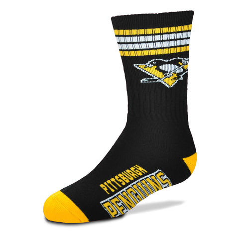 Pittsburgh Penguins 4 Stripe Deuce Socks - Youth