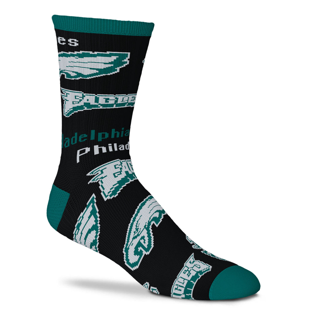 Philadelphia Eagles End to End Black Sock - Large