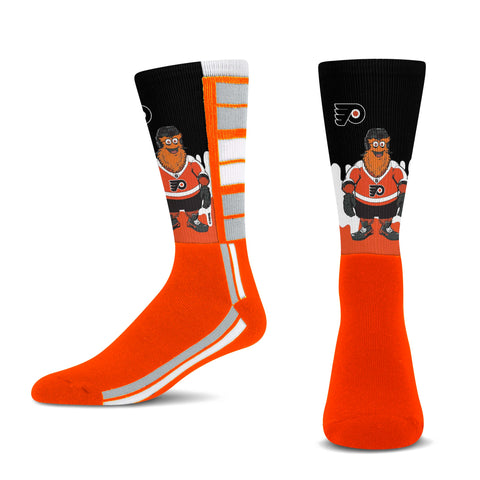 Philadelphia Flyers "GRITTY" Mascot Drip Socks - Large