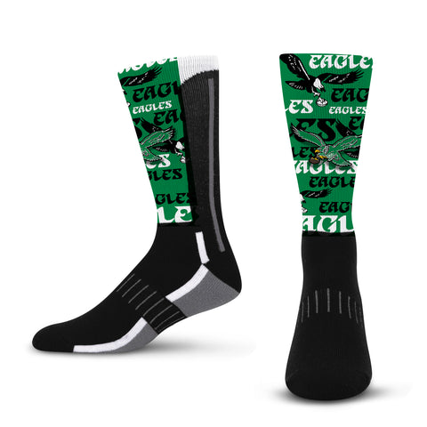 Philadelphia Eagles Retro Montage Socks - Large