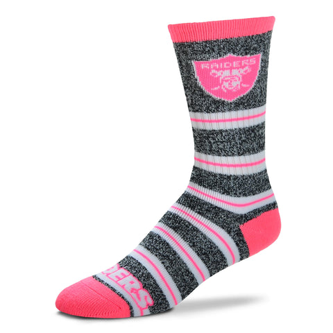 Las Vegas Raiders Melange Stripe Pink Socks