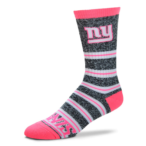New York Giants Melange Stripe Pink Socks