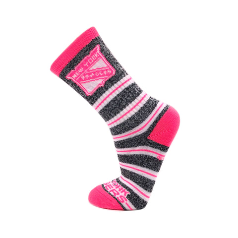 New York Rangers Melange Stripe Pink Socks