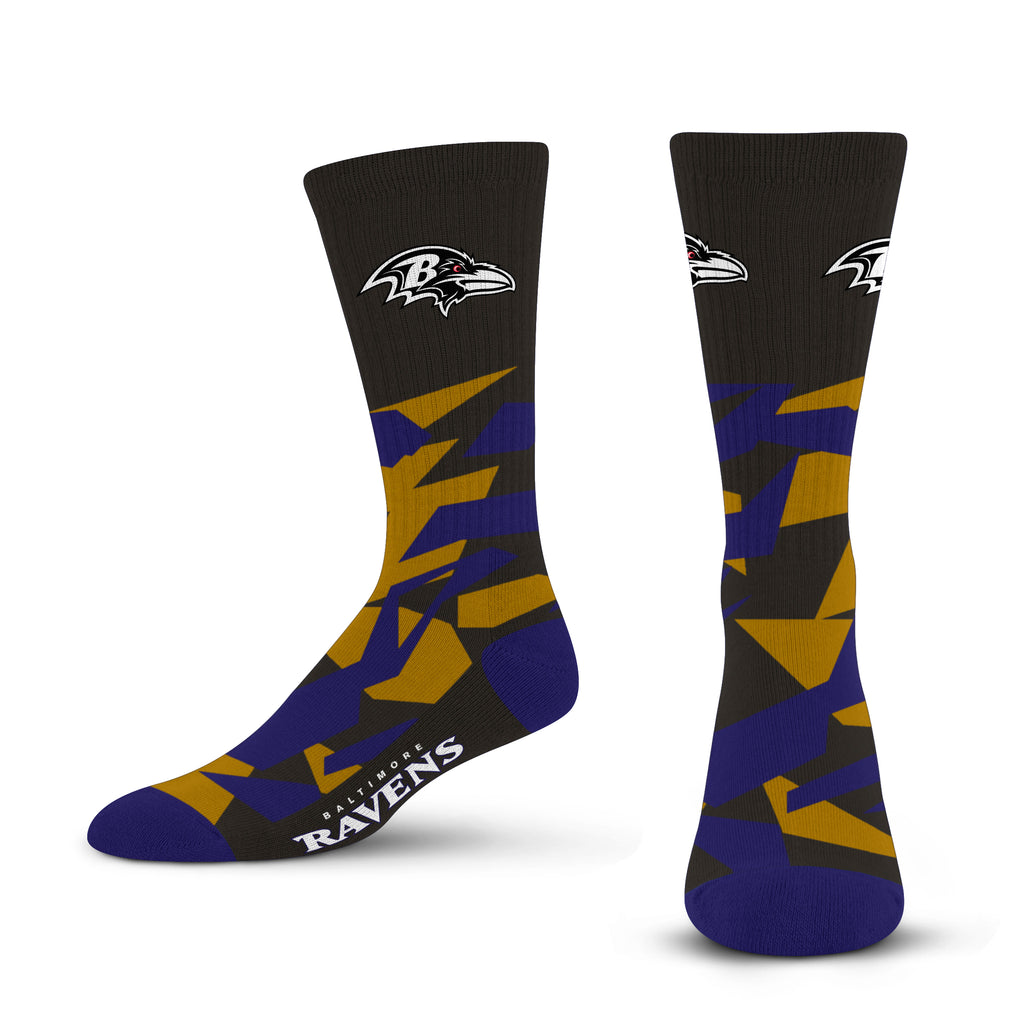 Baltimore Ravens Shattered Camo Socks - Large