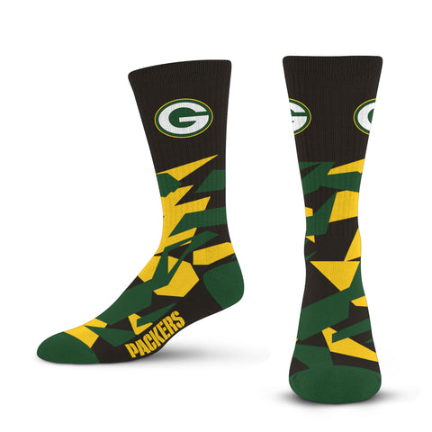 Green Bay Packers Shattered Camo Socks - Large