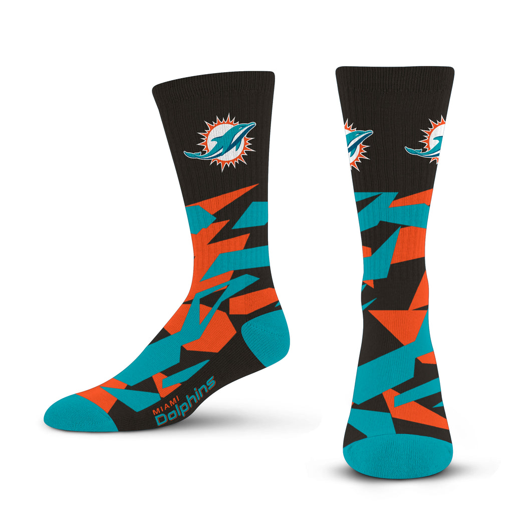 Miami Dolphins Shattered Camo Socks - Large