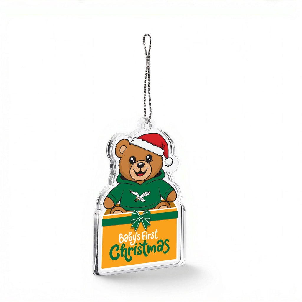 Philadelphia Eagles Retro Christmas Bear Acrylic Ornament