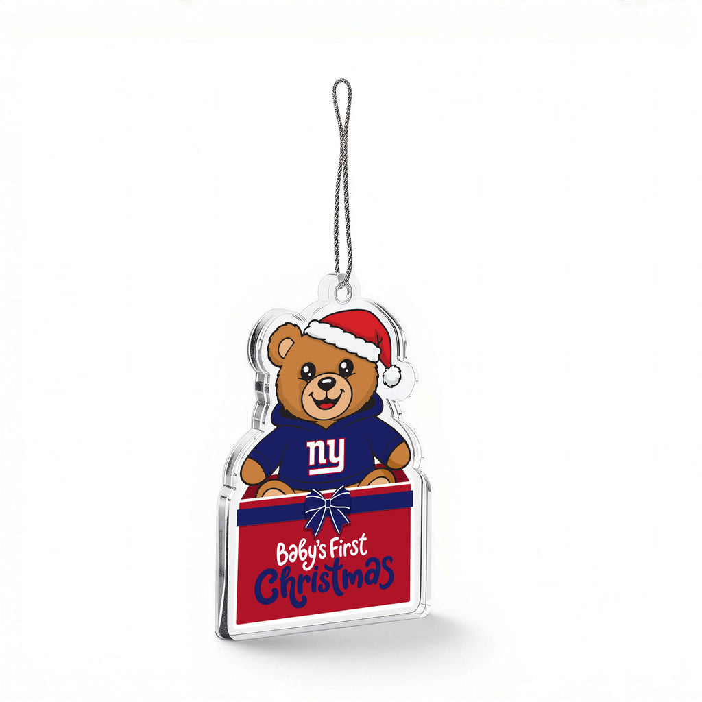 New York Giants Christmas Bear Acrylic Ornament