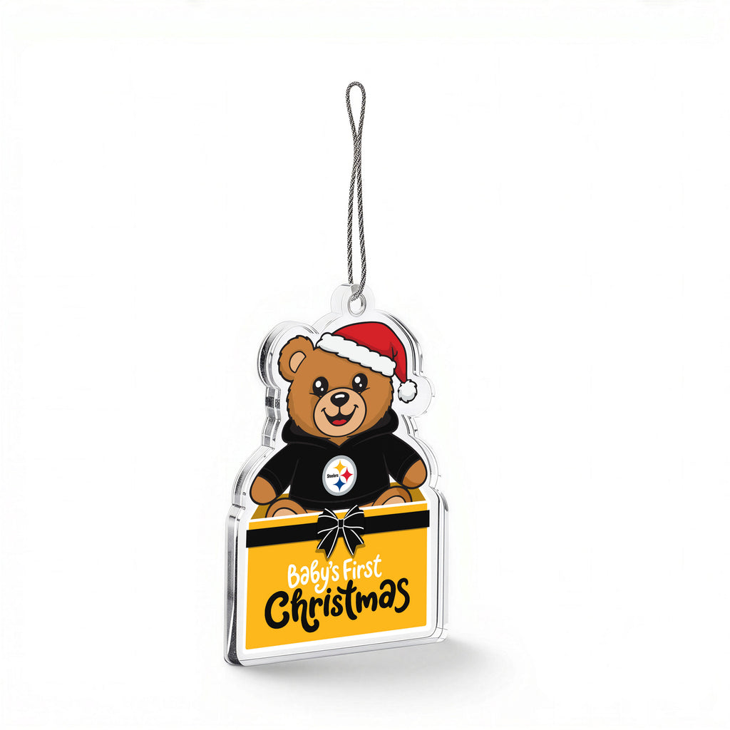 Pittsburgh Steelers Christmas Bear Acrylic Ornament