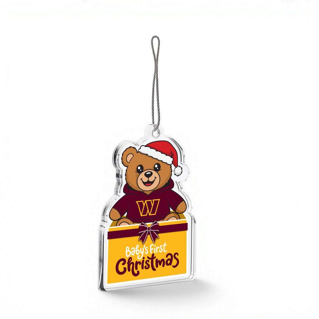 Washington Commanders Christmas Bear Acrylic Ornament