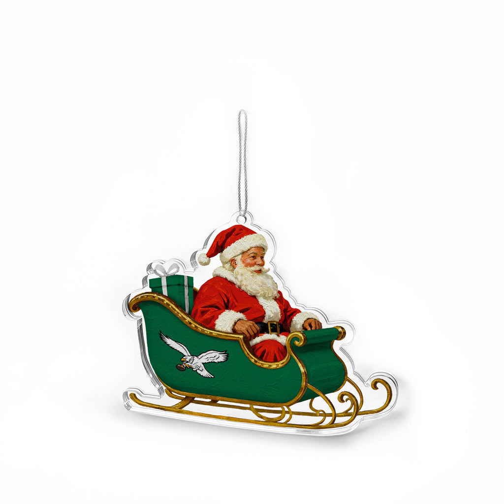 Philadelphia Eagles Retro Classic Santa Acrylic Ornament