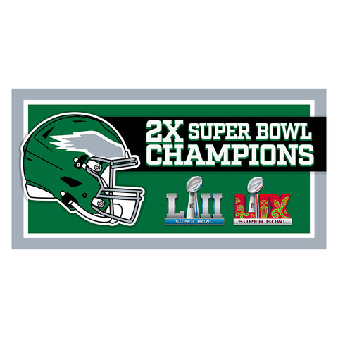 Super Bowl LIX Champions 6"x12" Horizontal Wood Sign - Kelly Green