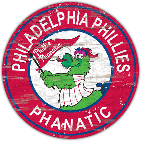 Philadelphia Phillies Phanatic 12" Circle Wood Sign