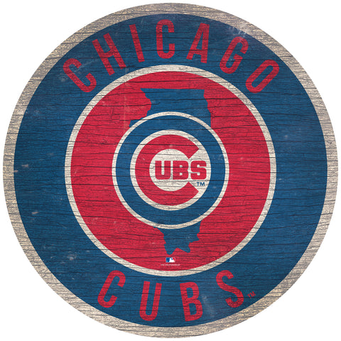 Chicago Cubs 12" Circle with State Sign
