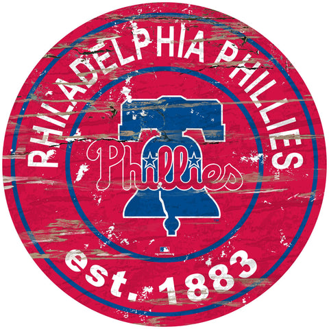 Philadelphia Phillies 24" Team Round Wooden Sign