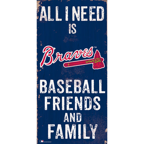 Atlanta Braves Friends & Family Wooden Sign