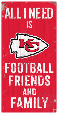 Kansas City Chiefs Football, Friends & Family Wooden Sign