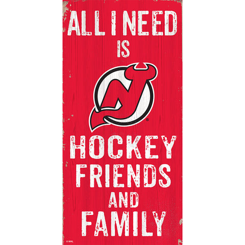 New Jersey Devils Friends & Family Wooden Sign